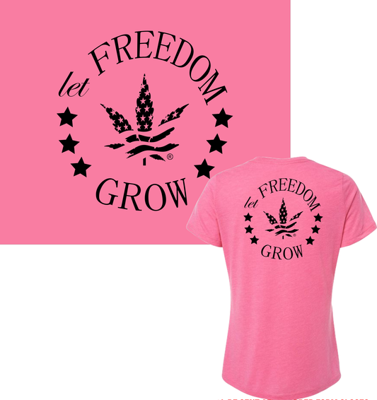 Let Freedom Grow- Pink & Black Shirt